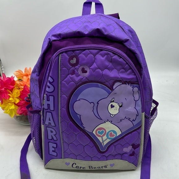Care Bear Purple Share Bear vintage 2004 Backpack TOT5195